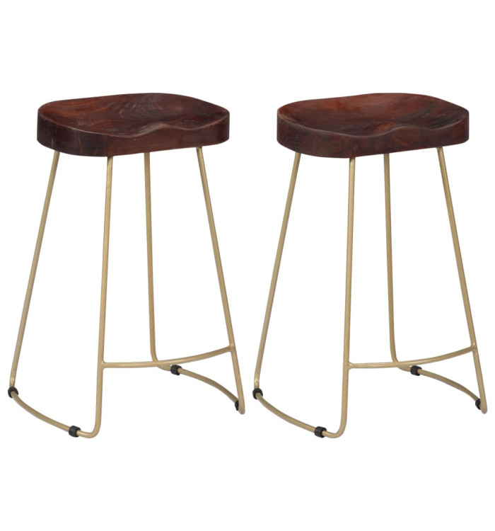 Tabourets de bar Gavin lot de 2 bois de manguier massif | Mobilier & Déco