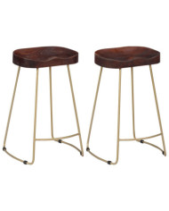 Tabourets de bar Gavin lot de 2 bois de manguier massif | Mobilier & Déco