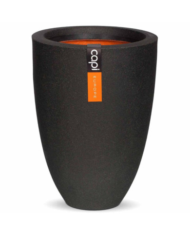 Capi Pot à fleurs Urban Smooth élégant bas 36x47 cm noir KBL782 | Mobilier & Déco