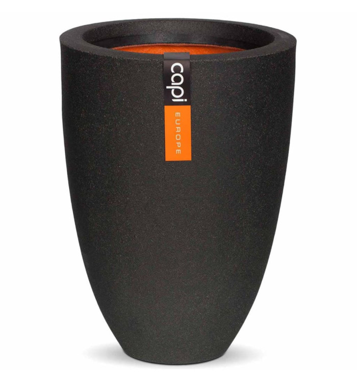 Capi Pot à fleurs Urban Smooth élégant bas 36x47 cm noir KBL782 | Mobilier & Déco