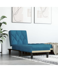 Chaise longue bleu velours | Mobilier & Déco
