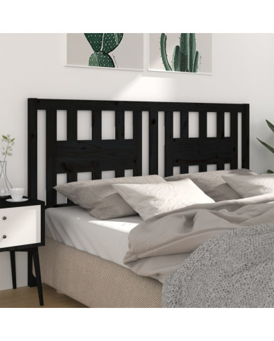 Tête de lit Noir 206x4x100 cm Bois massif de pin | Mobilier & Déco