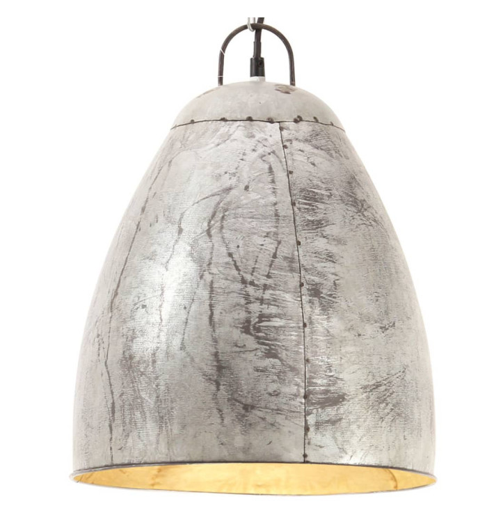 Lampe suspendue industrielle 25 W Argenté Rond 32 cm E27 | Mobilier & Déco