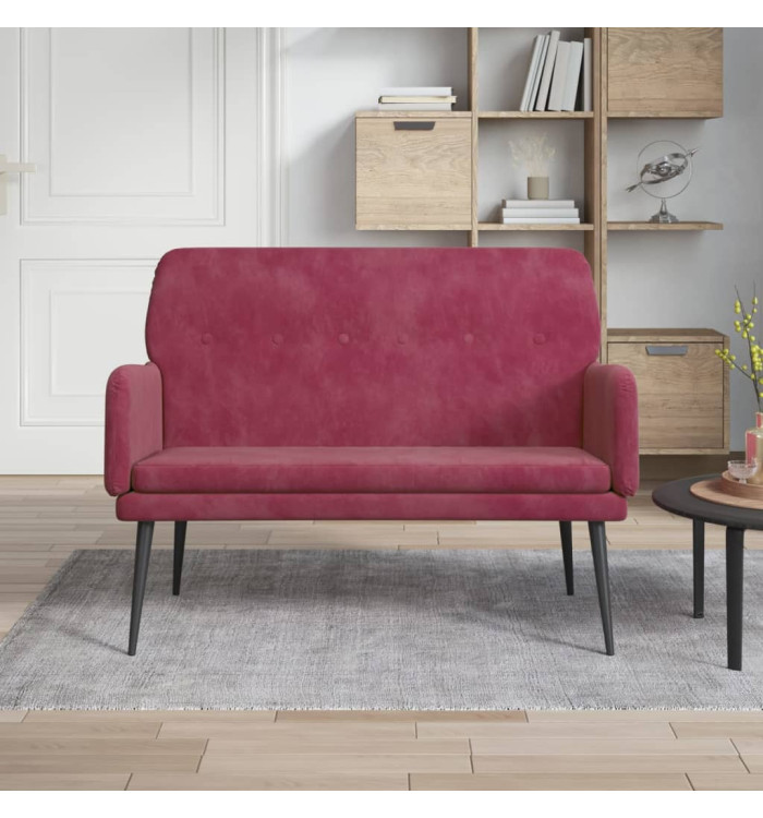 Banc Rouge bordeaux 108x79x79 cm Velours | Mobilier & Déco