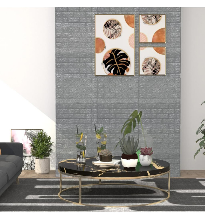 Papier peint 3D autoadhésif Briques 40 pcs Anthracite | Mobilier & Déco