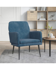 Fauteuil Bleu 62x79x79 cm Velours | Mobilier & Déco