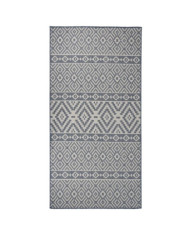 Tapis à tissage plat d'extérieur 100x200 cm Rayures bleues | Mobilier & Déco