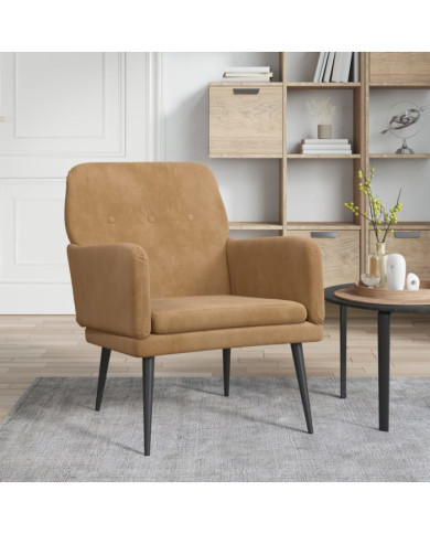 Fauteuil Marron 62x79x79 cm Velours | Mobilier & Déco