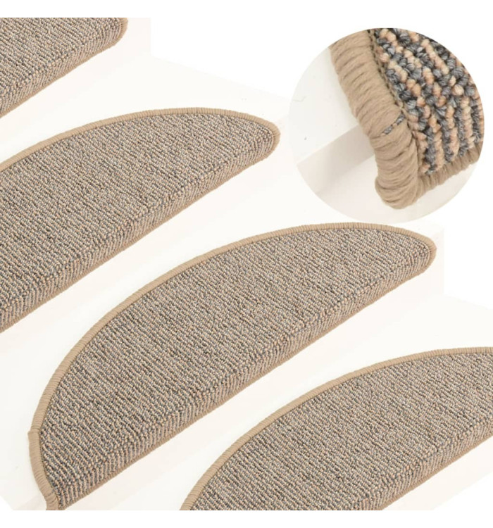 Tapis de marches d'escalier 15 pcs Marron 56x17x3 cm | Mobilier & Déco