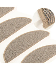 Tapis de marches d'escalier 15 pcs Marron 56x17x3 cm | Mobilier & Déco