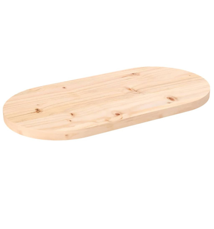 Dessus de table 70x35x2,5 cm bois de pin massif ovale | Mobilier & Déco