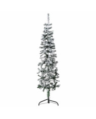 Demi sapin de Noël artificiel mince avec neige floquée 150 cm | Mobilier & Déco
