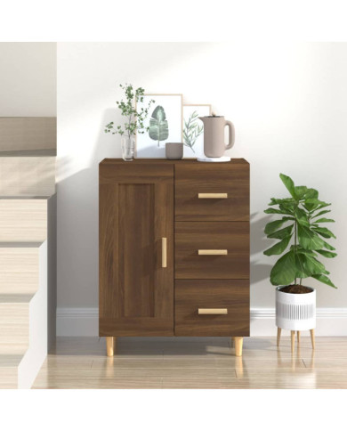 Buffet Chêne marron 69,5x34x90 cm Bois d'ingénierie | Mobilier & Déco