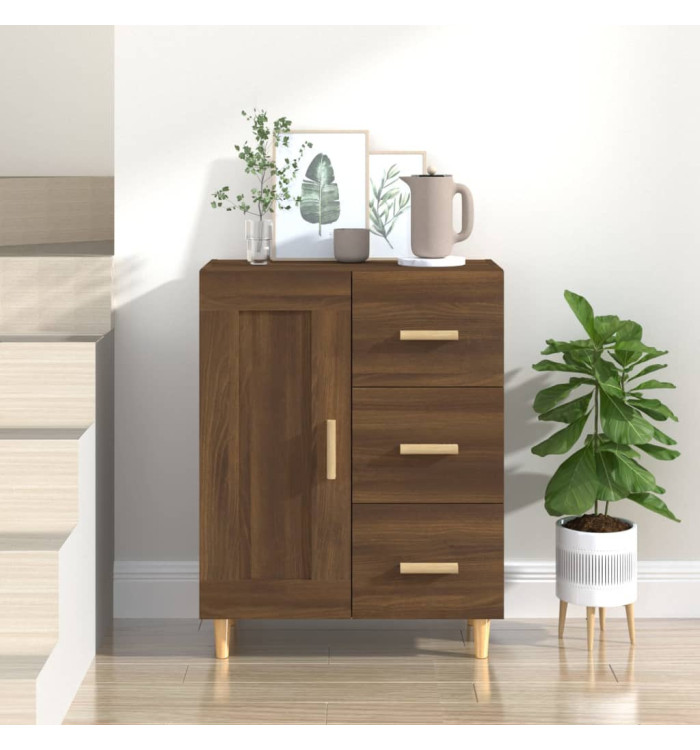Buffet Chêne marron 69,5x34x90 cm Bois d'ingénierie | Mobilier & Déco