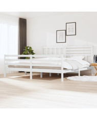 Cadre de lit sans matelas blanc 180x200 cm bois massif | Mobilier & Déco