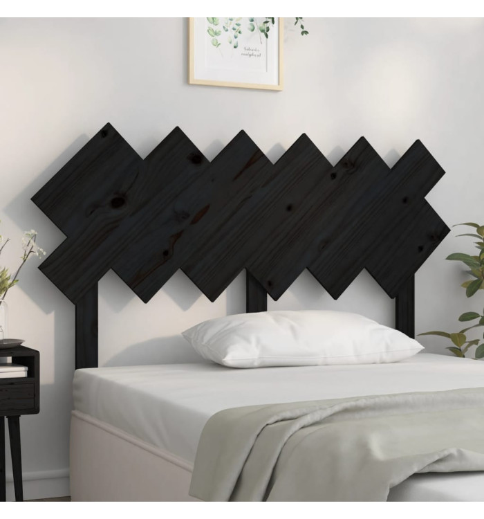 Tête de lit Noir 132x3x81 cm Bois massif de pin | Mobilier & Déco