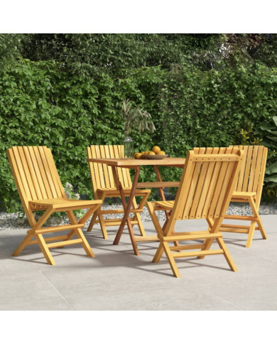 Chaises de jardin pliantes lot de 4 47x47x89cm bois massif teck | Mobilier & Déco