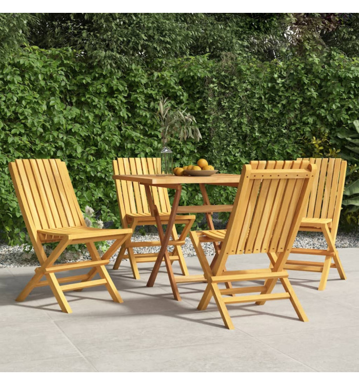Chaises de jardin pliantes lot de 4 47x47x89cm bois massif teck | Mobilier & Déco
