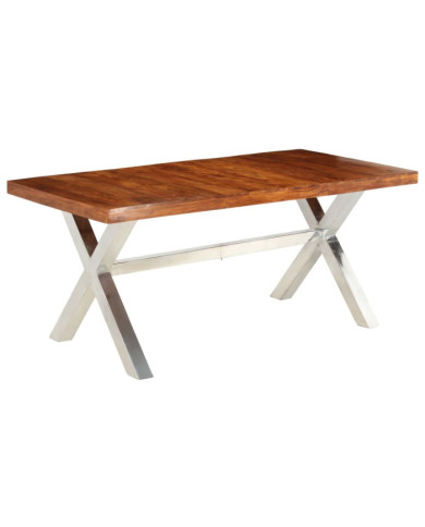 Table à manger bois massif 180x90x76 cm | Mobilier & Déco