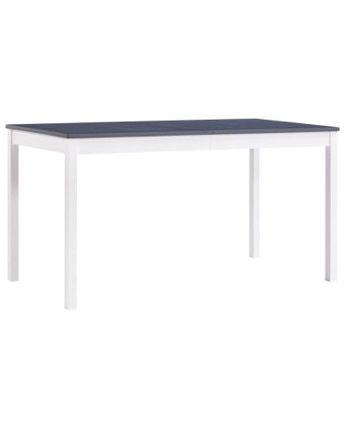 Table à manger Blanc et gris 140x70x73 cm Bois de pin | Mobilier & Déco