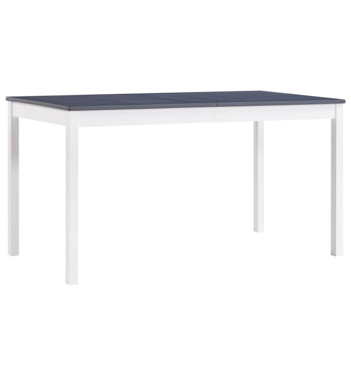 Table à manger Blanc et gris 140x70x73 cm Bois de pin | Mobilier & Déco
