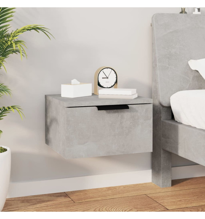 Table de chevet murale Gris béton 34x30x20 cm | Mobilier & Déco