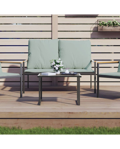 Table de jardin anthracite 55x40x37 cm acier | Mobilier & Déco