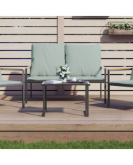 Table de jardin anthracite 55x40x37 cm acier | Mobilier & Déco