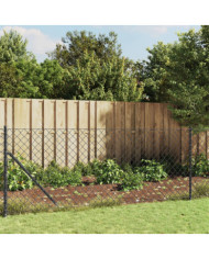 Clôture à mailles losangées avec ancrage anthracite 1x25 m | Mobilier & Déco