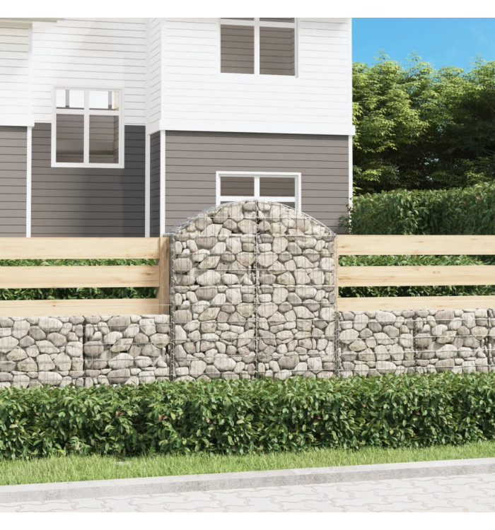 Panier de gabions arqué 100x30x120/140 cm Fer galvanisé | Mobilier & Déco