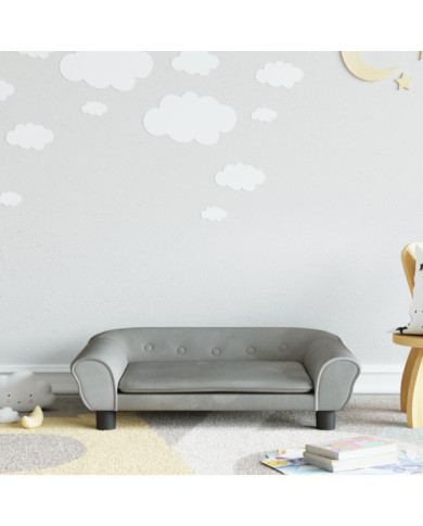 Canapé pour enfants gris clair 70x45x26 cm velours | Mobilier & Déco