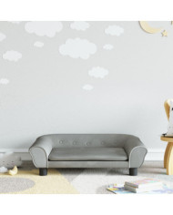 Canapé pour enfants gris clair 70x45x26 cm velours | Mobilier & Déco