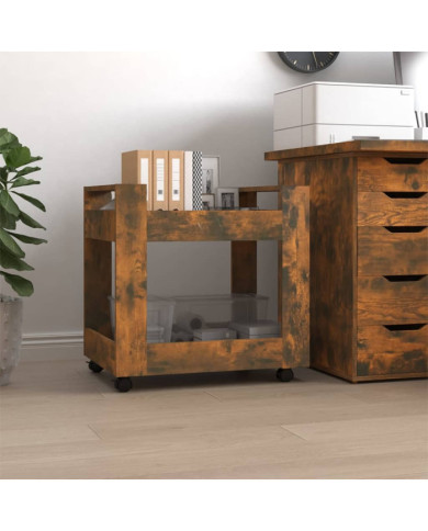 Chariot de bureau Chêne fumé 60x45x60 cm Bois d'ingénierie | Mobilier & Déco