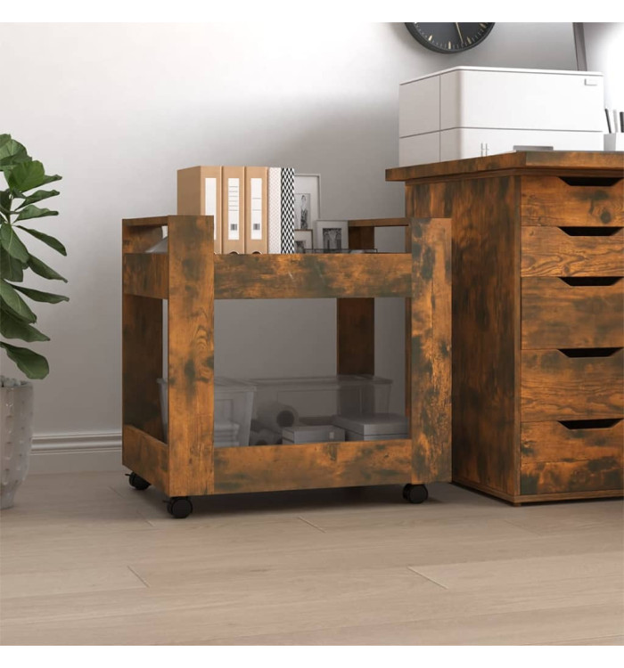 Chariot de bureau Chêne fumé 60x45x60 cm Bois d'ingénierie | Mobilier & Déco