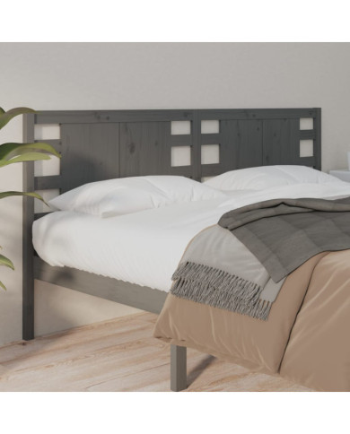 Tête de lit Gris 146x4x100 cm Bois massif de pin | Mobilier & Déco