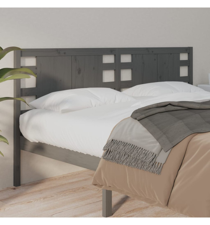 Tête de lit Gris 146x4x100 cm Bois massif de pin | Mobilier & Déco