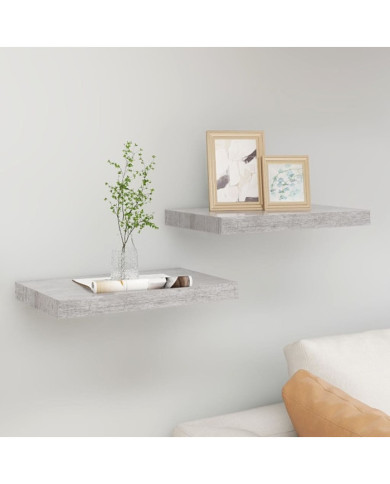 Étagères murales flottantes 2 pcs gris béton 40x23x3,8 cm MDF | Mobilier & Déco