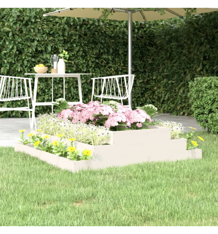 Jardinière Blanc 110x110x27 cm Bois massif de pin | Mobilier & Déco