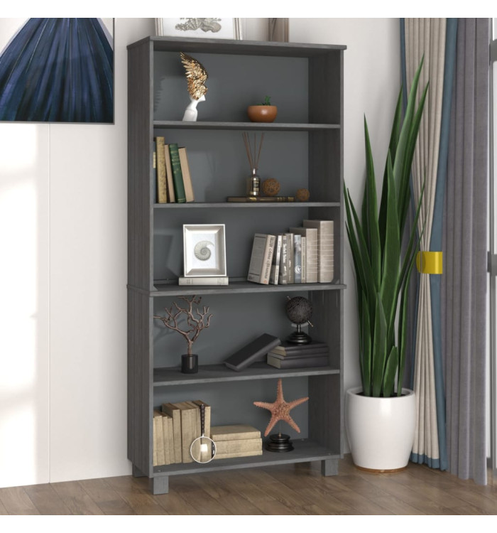 Buffet HAMAR Bois massif de pin Gris foncé | Mobilier & Déco