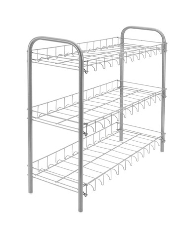 Metaltex Étagère à chaussures à 3 niveaux Shoe 3 Gris argenté | Mobilier & Déco