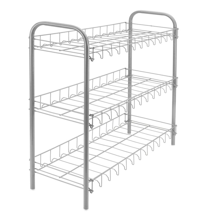 Metaltex Étagère à chaussures à 3 niveaux Shoe 3 Gris argenté | Mobilier & Déco