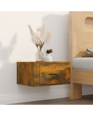 Table de chevet murale Chêne fumé 50x36x25 cm | Mobilier & Déco