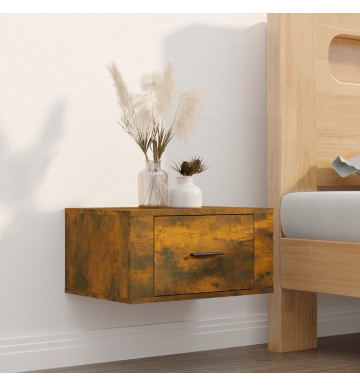 Table de chevet murale Chêne fumé 50x36x25 cm | Mobilier & Déco
