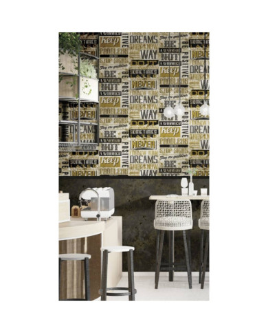 Noordwand Papier peint Friends et Coffee Marble Concrete Noir et marron | Mobilier & Déco