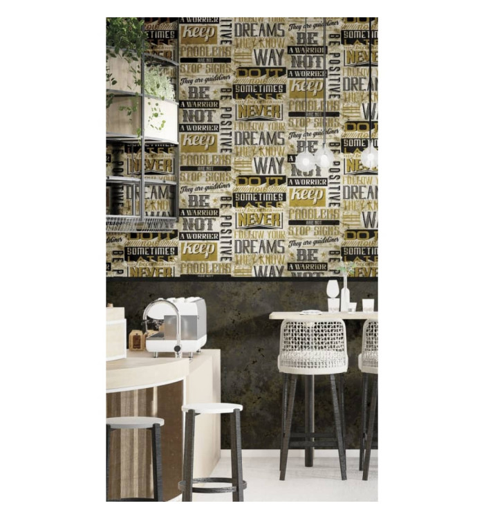 Noordwand Papier peint Friends et Coffee Marble Concrete Noir et marron | Mobilier & Déco
