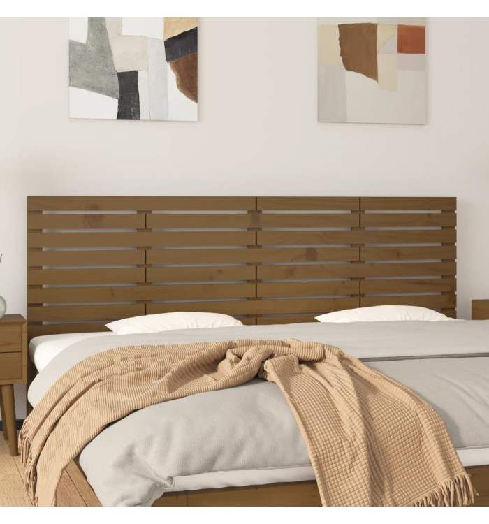 Tête de lit murale Marron miel 166x3x63 cm Bois massif de pin | Mobilier & Déco