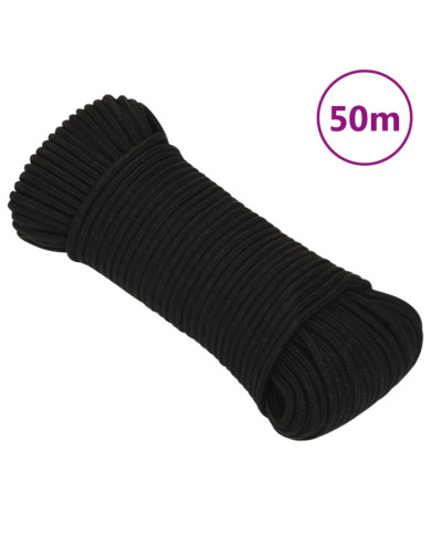 Corde de travail Noir 3 mm 50 m Polyester | Mobilier & Déco