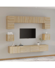 Ensemble de meubles TV 8 pcs Chêne sonoma Bois d'ingénierie | Mobilier & Déco