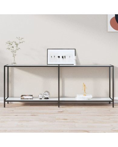 Table console Blanc 200x35x75,5 cm Verre trempé | Mobilier & Déco
