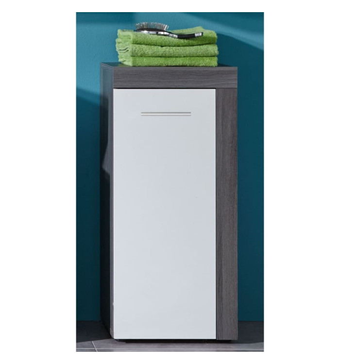 Trendteam Armoire de rangement de sol Miami Blanc et argenté fumé | Mobilier & Déco